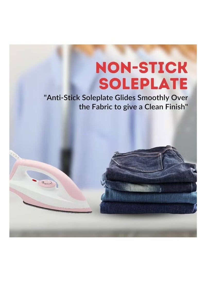 جيهام مكواة كهربائية جافة بقوة 1000 واط، مزودة بقاعدة غير لاصقة وسلك دوار 360 درجة، مع تحكم قابل للتعديل في درجة الحرارة، خفيفة الوزن ومتينة لجميع أنواع الأقمشة. - Image 5